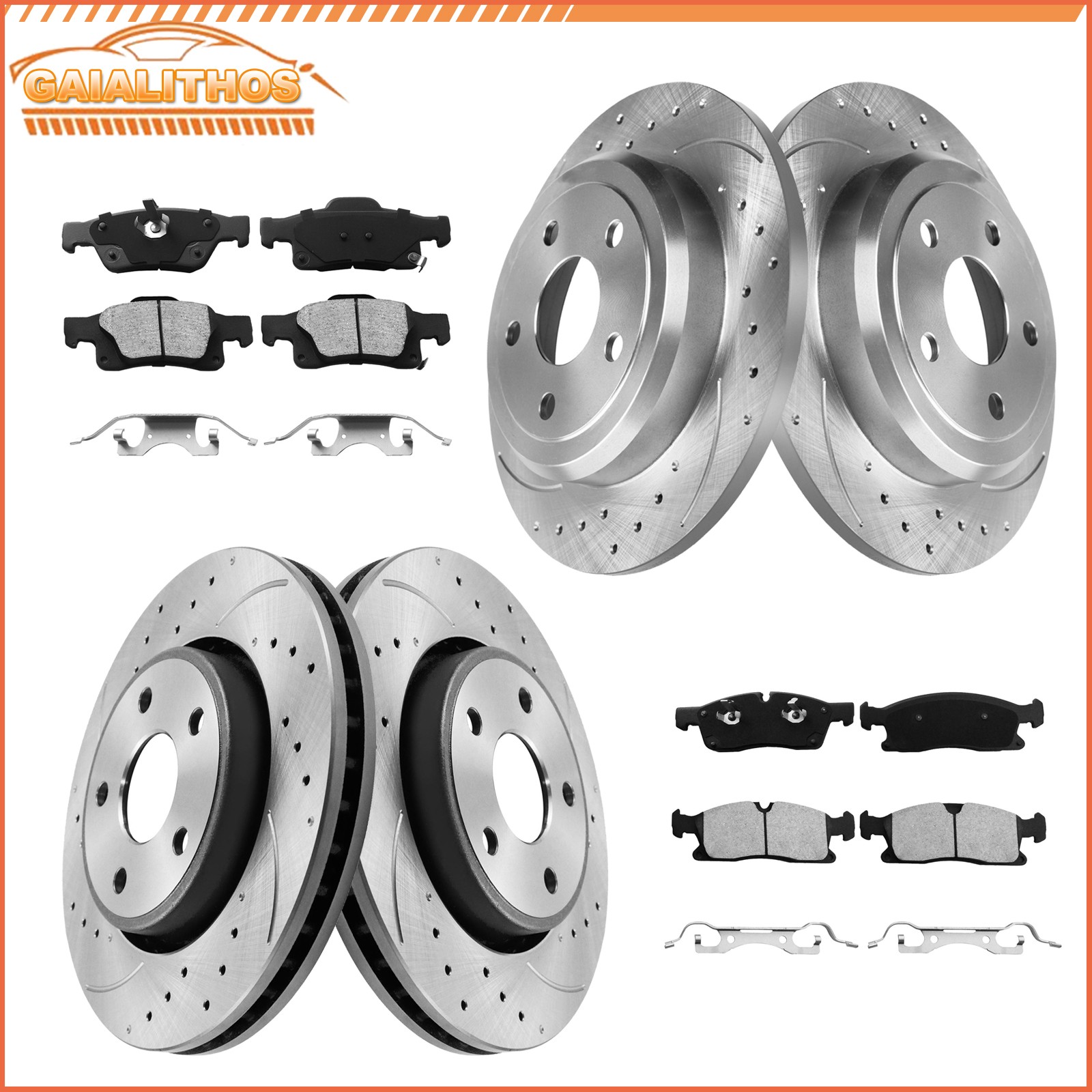 Front Rear Brake Rotors Ceramic Brake Pads For Jeep Grand Cherokee 2017 – 2020