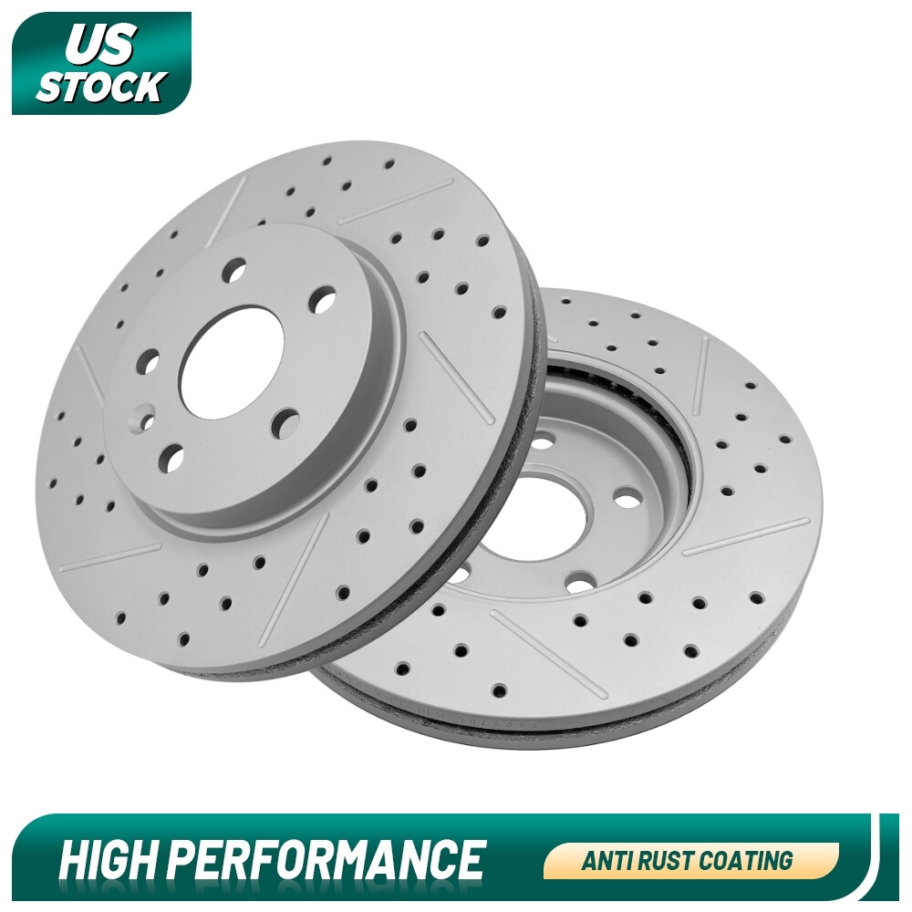 276mm Front Drilled Disc Brake Rotors Set For Chevy Cruze Sonic Volt Bolt EV