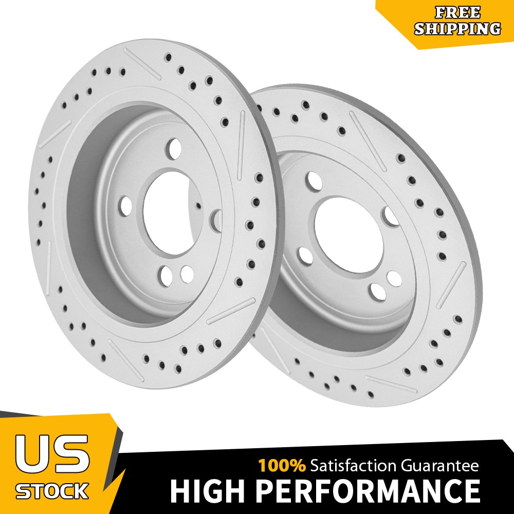 259mm Rear Drilled Disc Brake Rotors for 2006 2007 2008 2009-2015 Mini Cooper