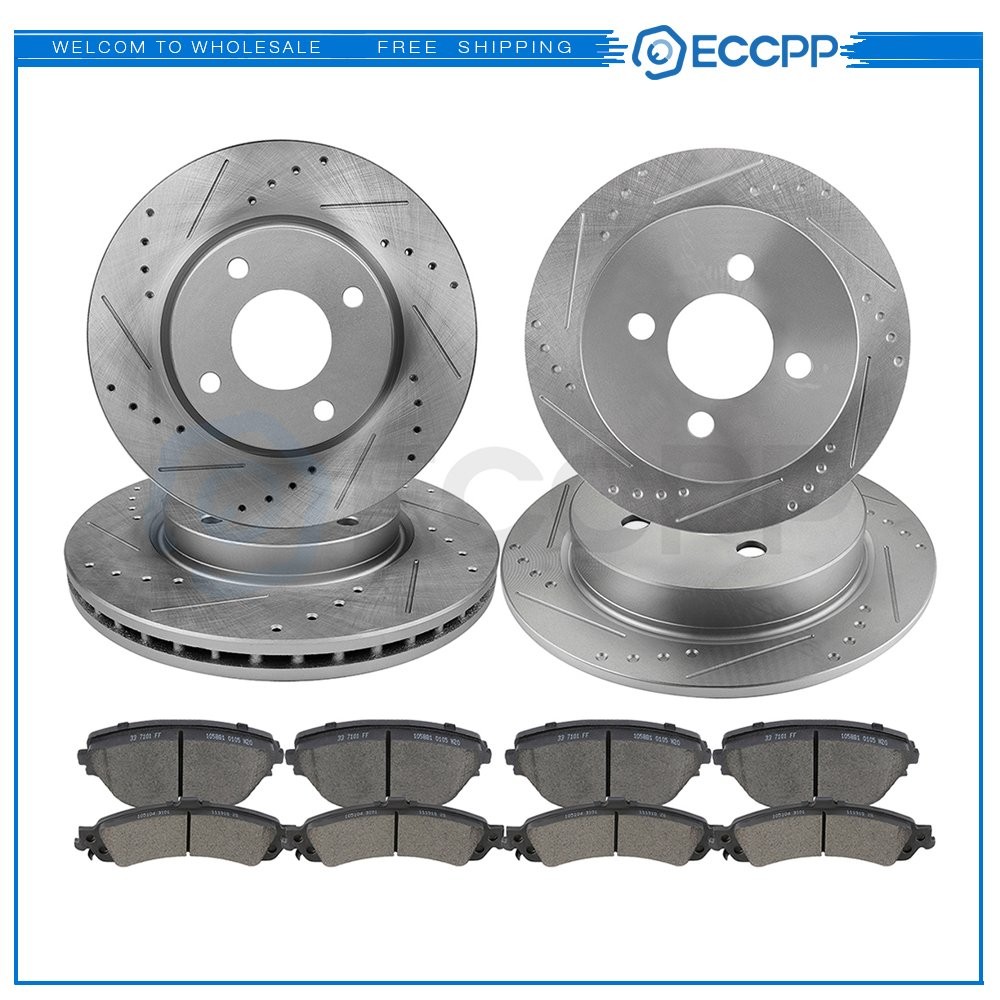 Ceramic Brake Pads And Rotors Front Rear For Mini Cooper S 1.6L 2002-2006
