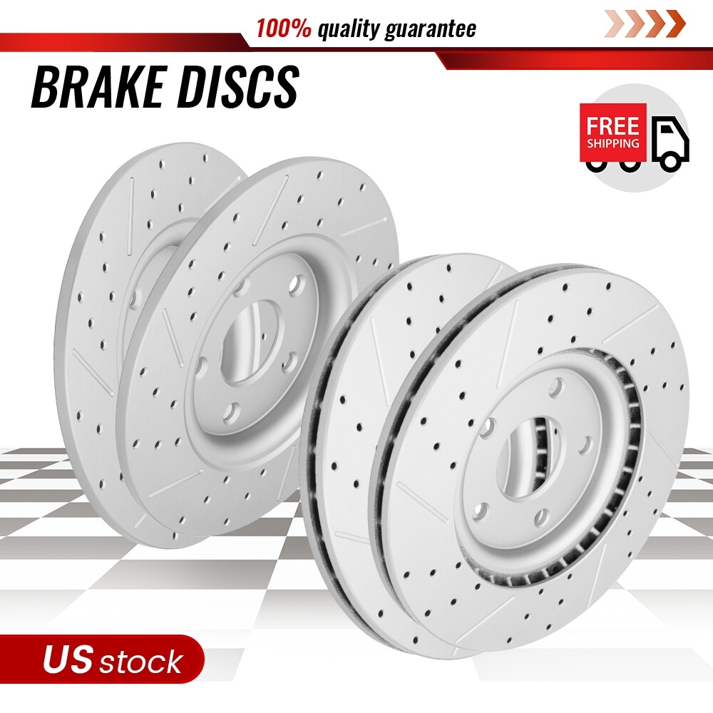 Front Rear Slotted Drilled Disc Rotors for Dodge Grand Caravan Journey Ram C/V