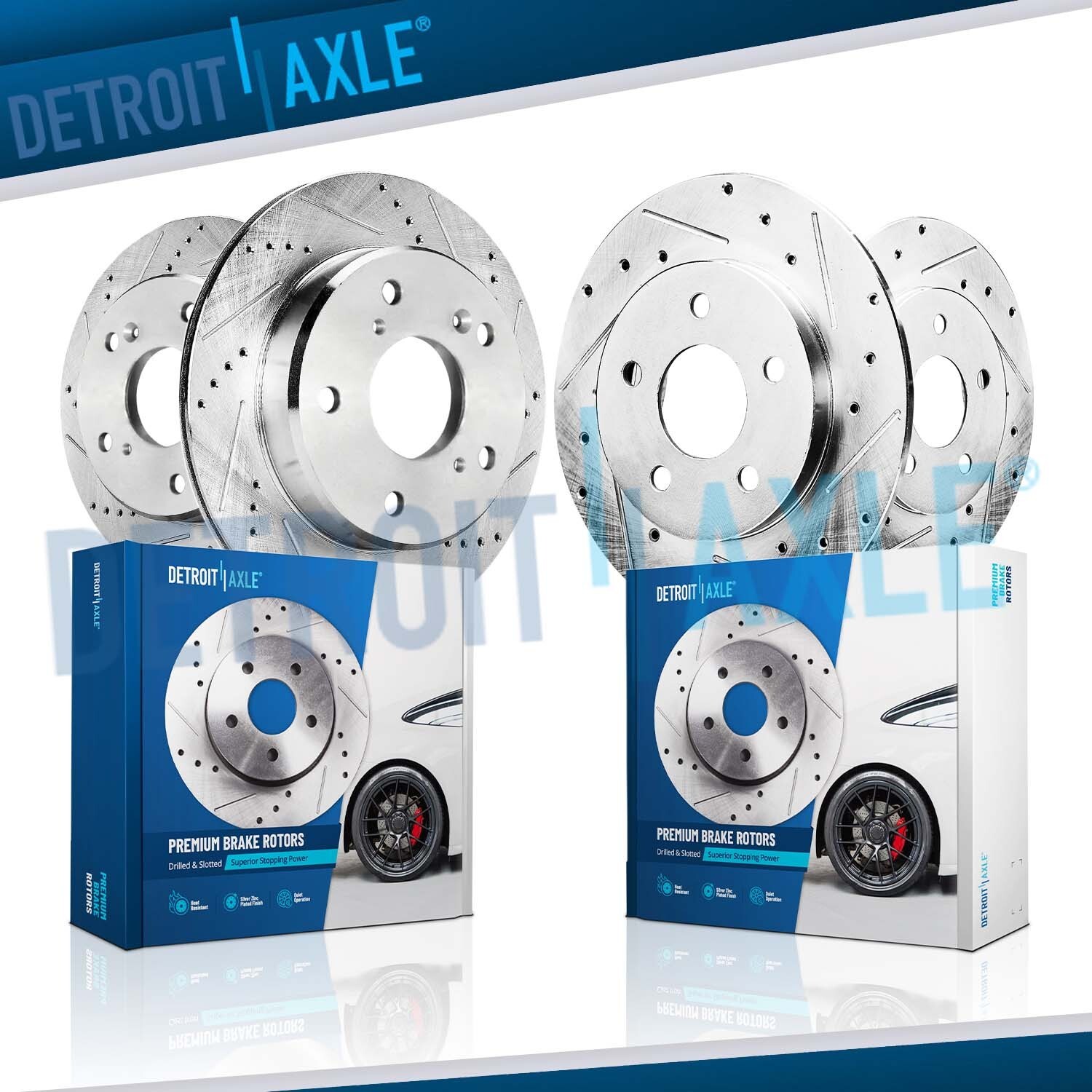 312mm Front 310mm Rear Drilled Slotted Brake Rotors Kit for 2017-2023 Honda CR-V