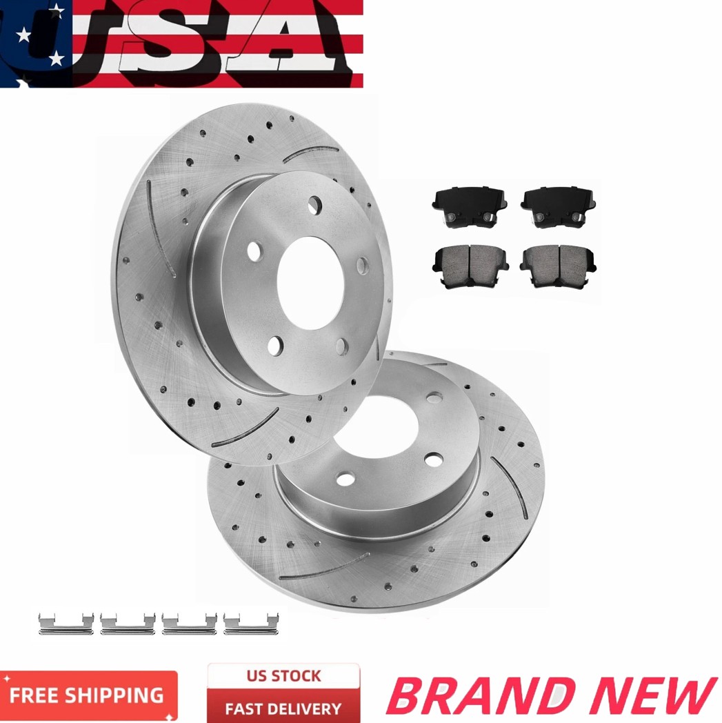 Front Drilled Rotors & Brake Pads for Jeep Compass Patriot Dodge Caliber Avenger
