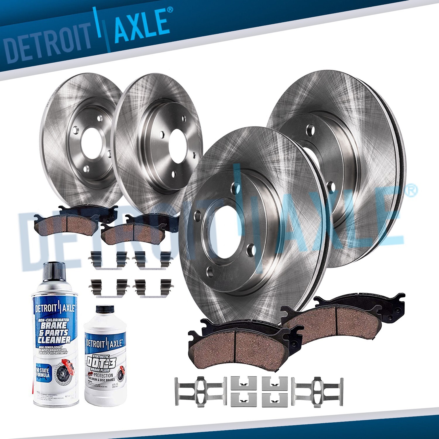 Front & Rear Disc Brake Rotors Ceramic Pads Kit For Honda Civic Si Coupe