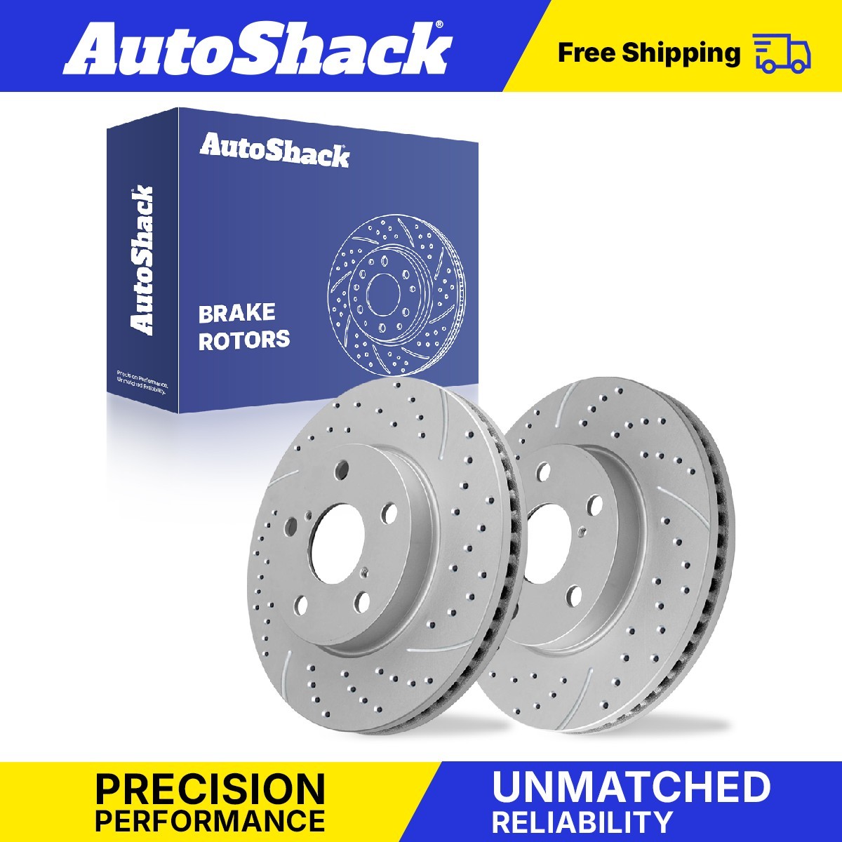 Front Drilled Slotted Brake Rotors Pair for Toyota, RAV4 2006-2018