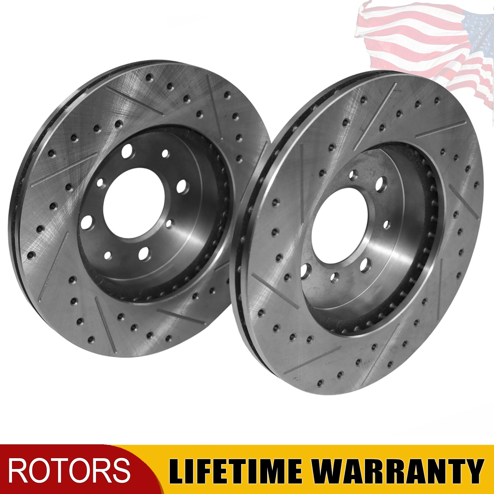 2x Front Drilled Rotors for Honda Civic 90-05 Fit Insight Acura EL 97-05 Integra
