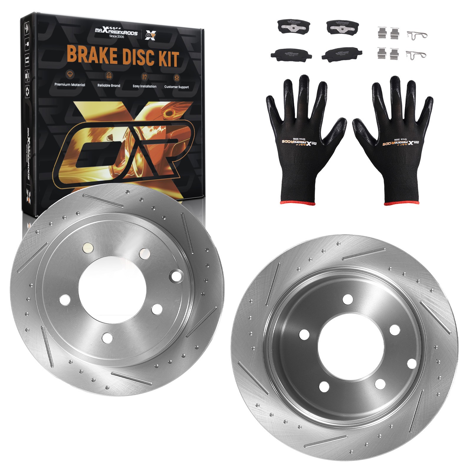 Rear Disc Brake Rotors Ceramic Pads for Chrysler Sebring 2007-2010 S53036 D1037