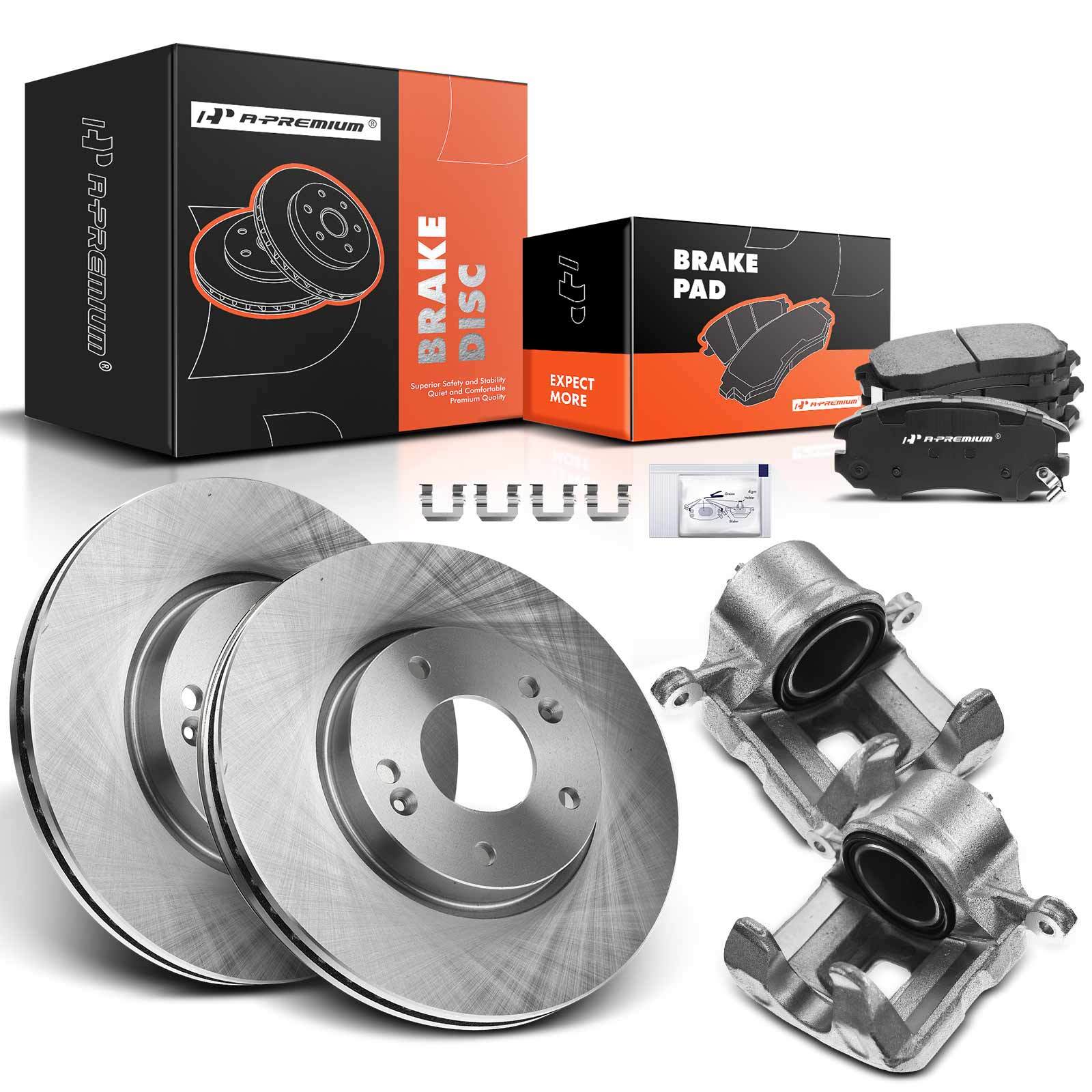 A-Premium Front Disc Brake Rotors & Pad + Brake Caliper for Hyundai Kia Sportage