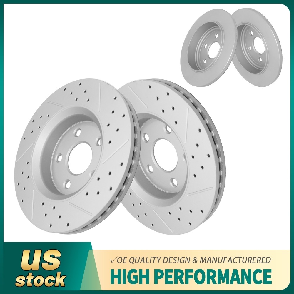 Front & Rear Drilled Disc Brake Rotors Pair For 2011-2018 Grand Cherokee Durango