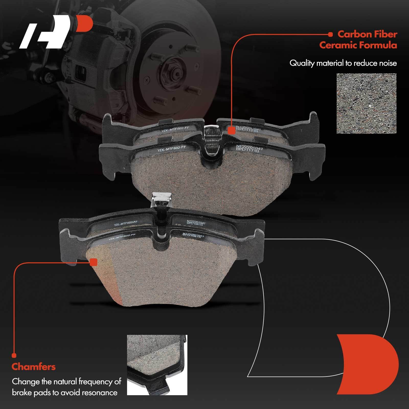 Drilled Brake Rotor & Ceramic Brake Pads Front & Rear for BMW E90 325i 2006 328i