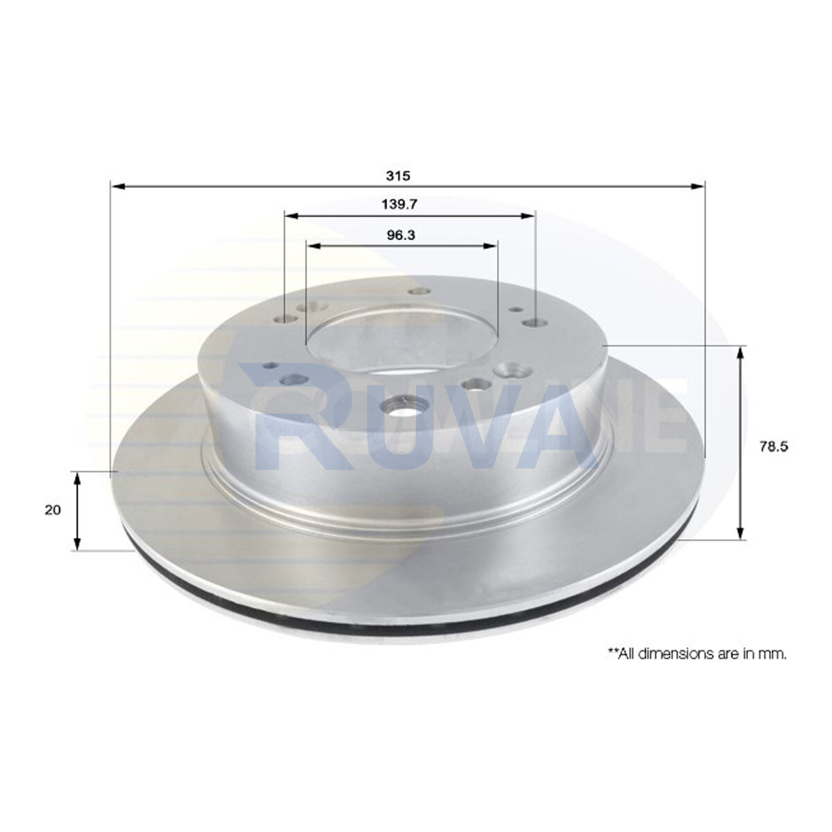 Fits Kia Sorento 2006-2009 2.4 2.5 CRDi 3.3 3.5 Ruva Rear Brake Disc #1