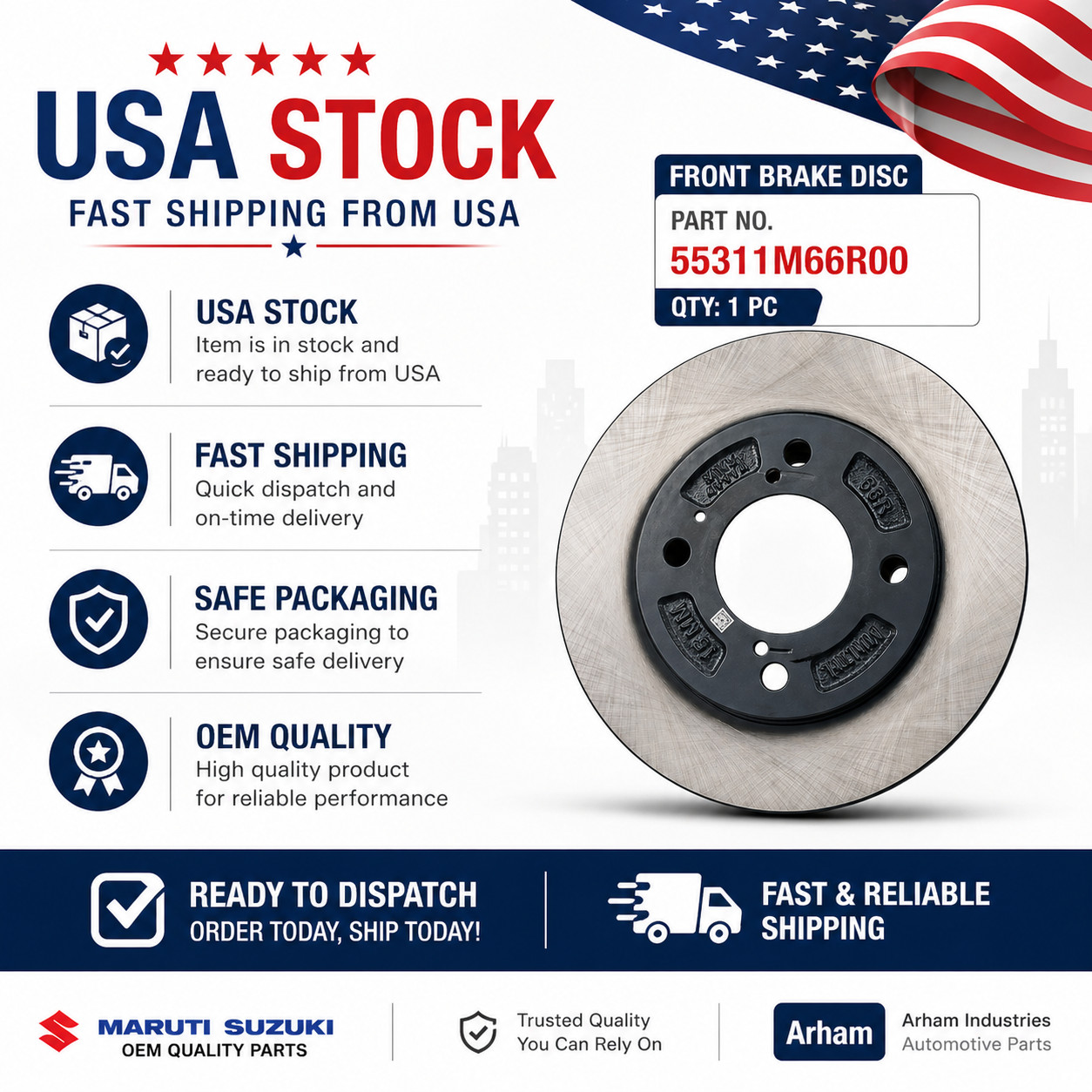 Genuine Maruti Suzuki Front Brake Disc Ignis S-Presso Celerio 55311M66R00