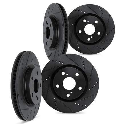 Dynamic Friction Company 8004-31021 Brake Rotors Drilled & Slotted Black