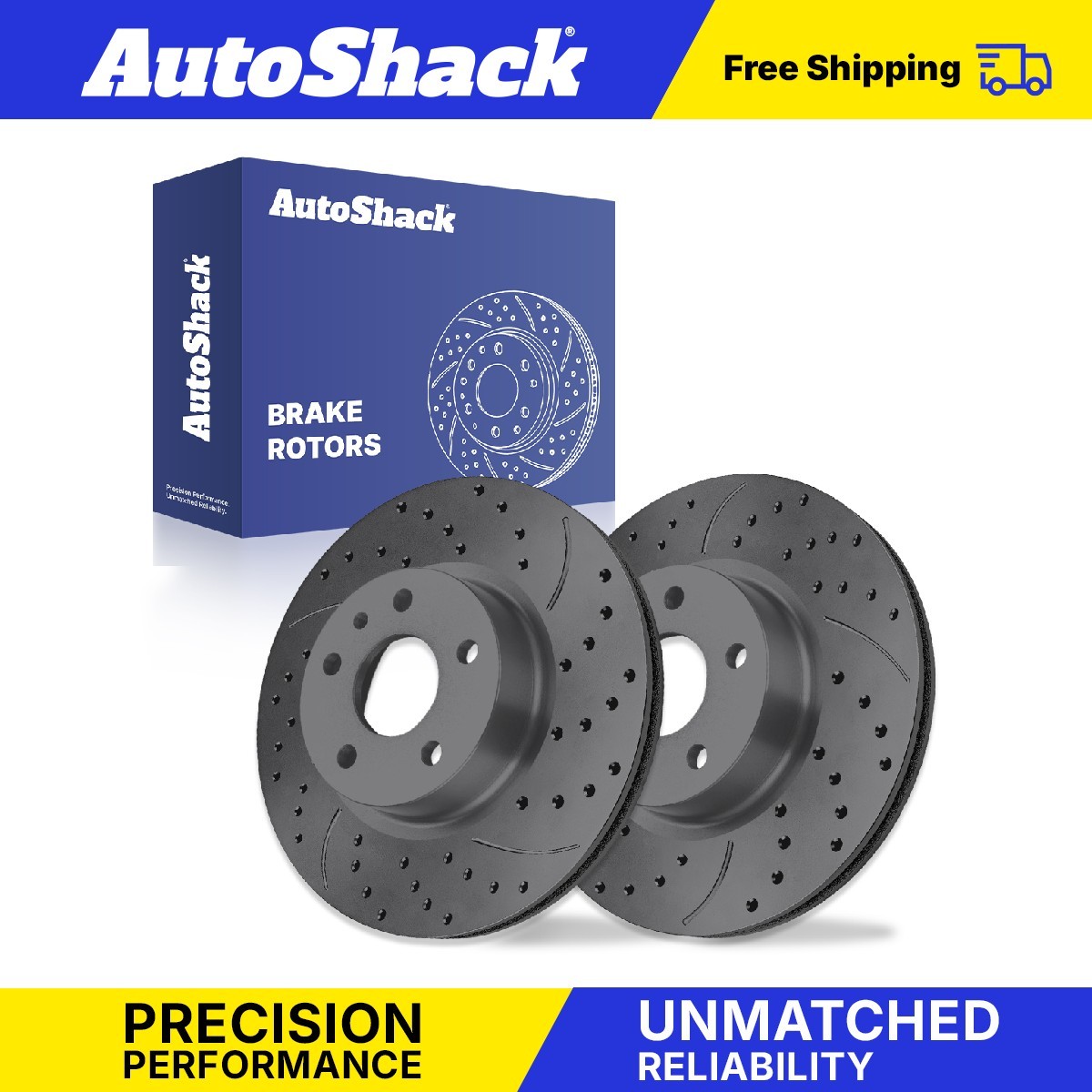 Front Drilled Slotted Brake Rotors Pair for 2013-2020 Ford Fusion