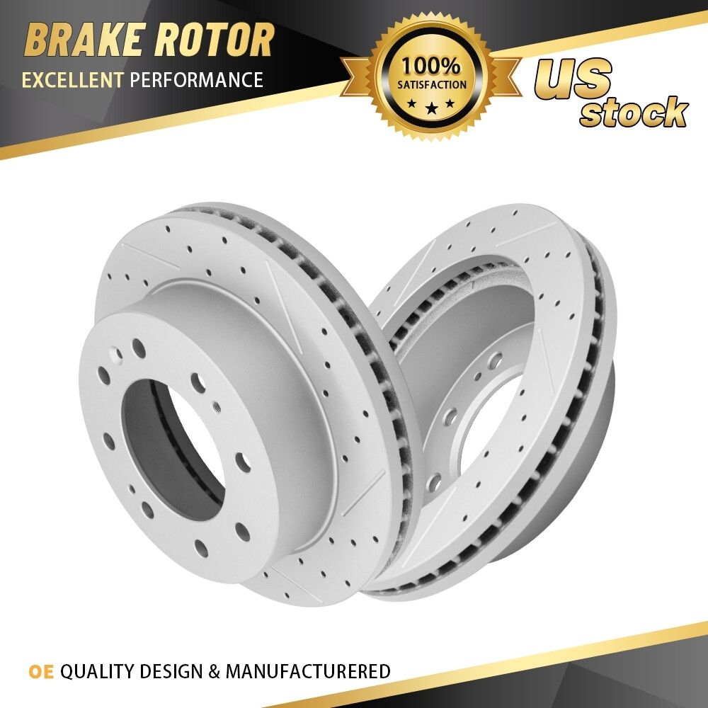 Front Coated Disc Brake Rotors Set for 2011-2025 Chevy Silverado 2500 HD