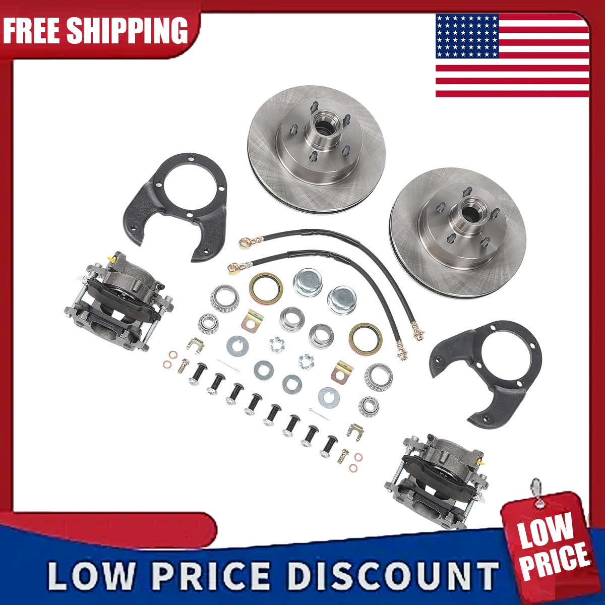 Disc Brake Kit for Ford 37-48 Disc Brake Kit 5 on 4-1/2 Upgrade Disc Brake Kit
