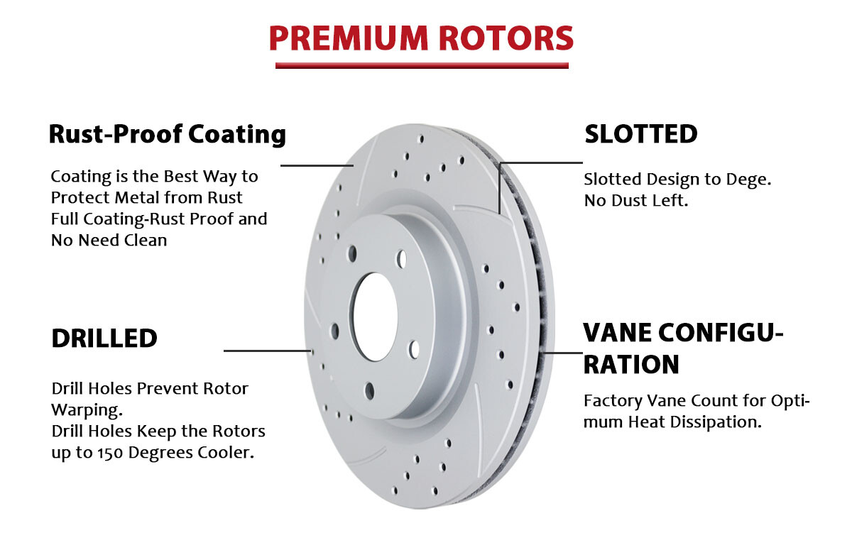 296mm Front 313mm Rear Brake Rotors Pads Kit Fit for Honda Odyssey 2005-2010