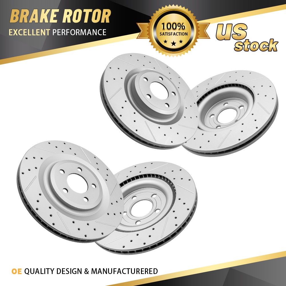 Front Rear Drilled Brake Rotors for Ford Explorer Police Interceptor Utility