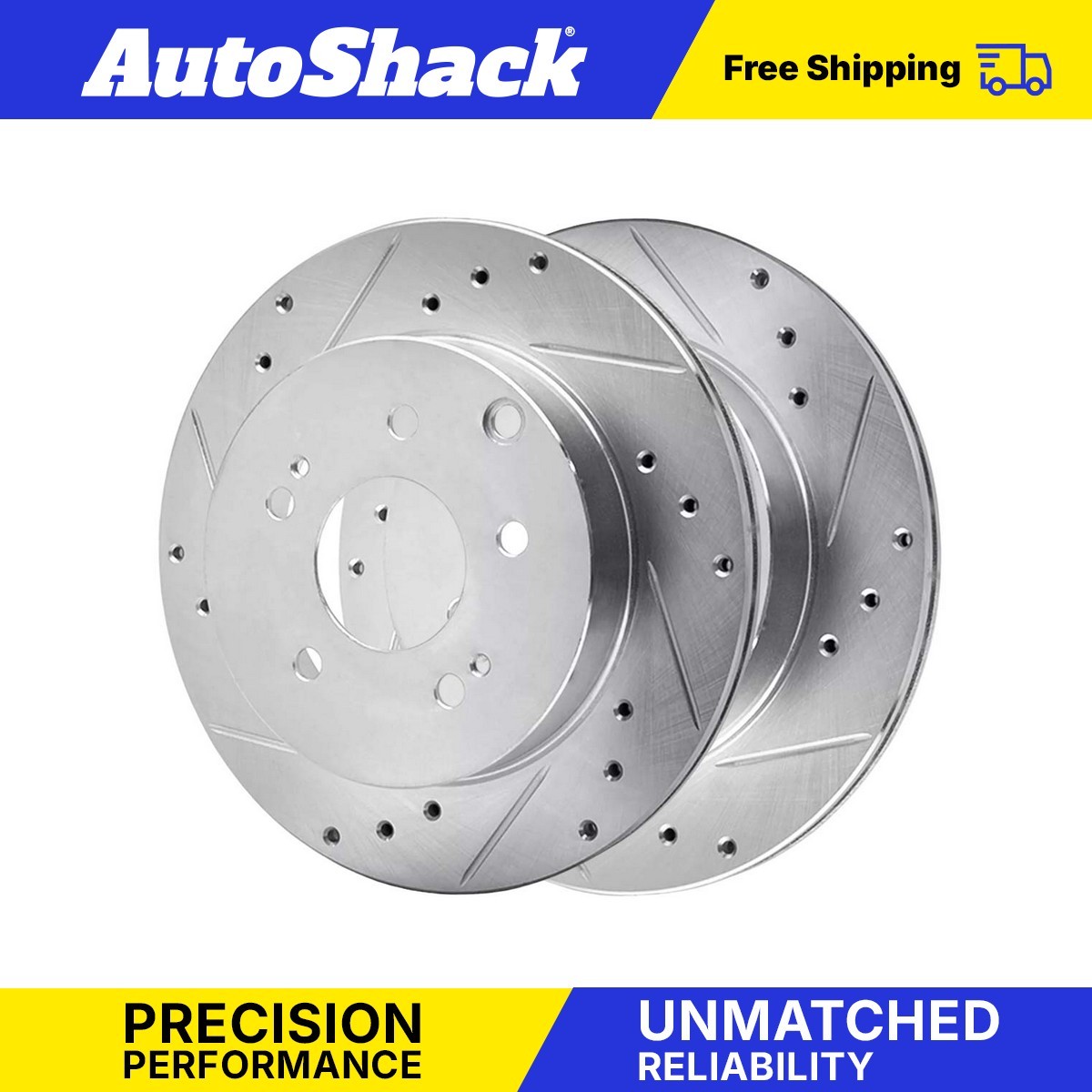 Rear Drilled Slotted Brake Rotors Silver Pair 2 for Mitsubishi Eclipse Galant V6