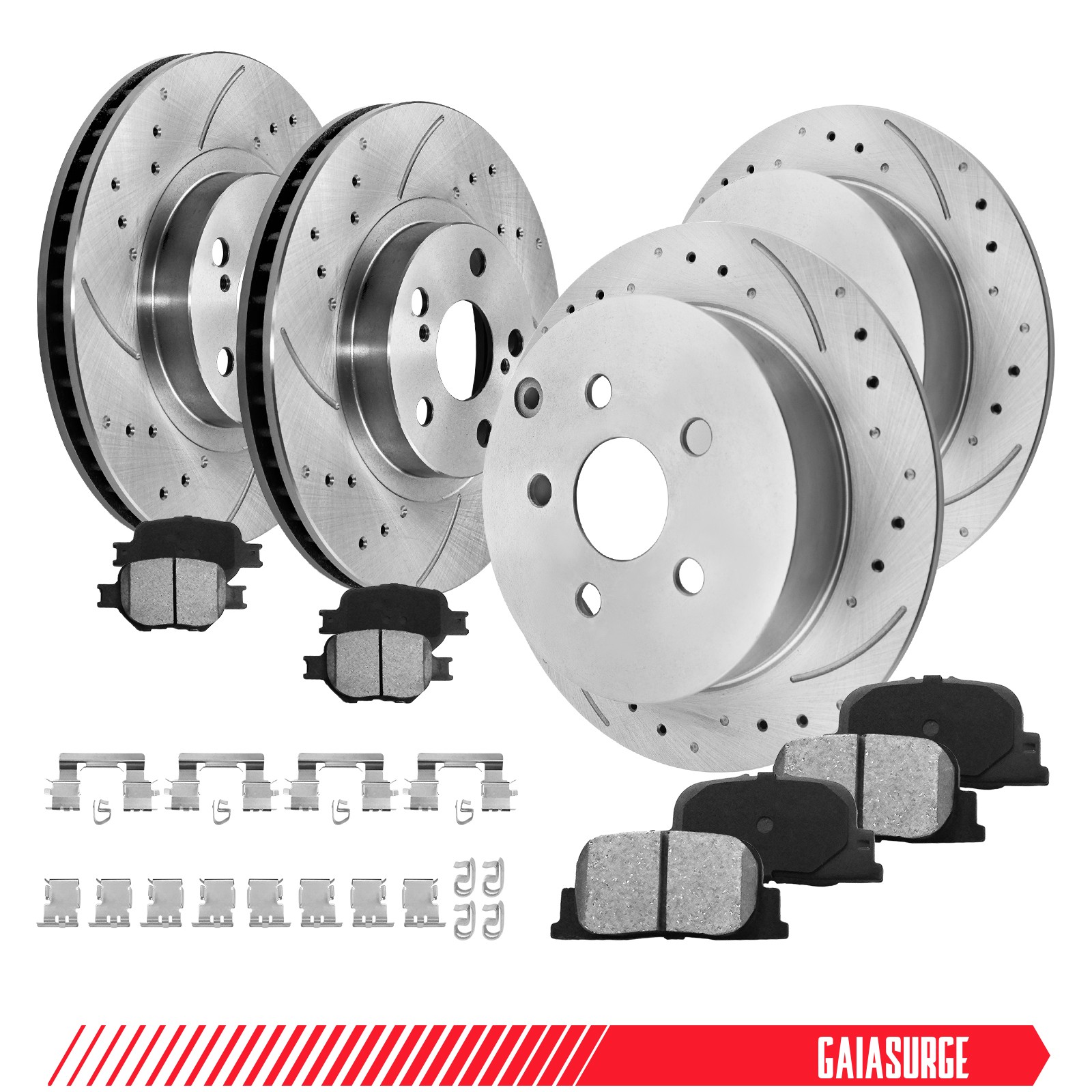 Front Rear Disc Rotors Ceramic Pads Kit for 2005 2006 2007 2008- 2010 Scion TC