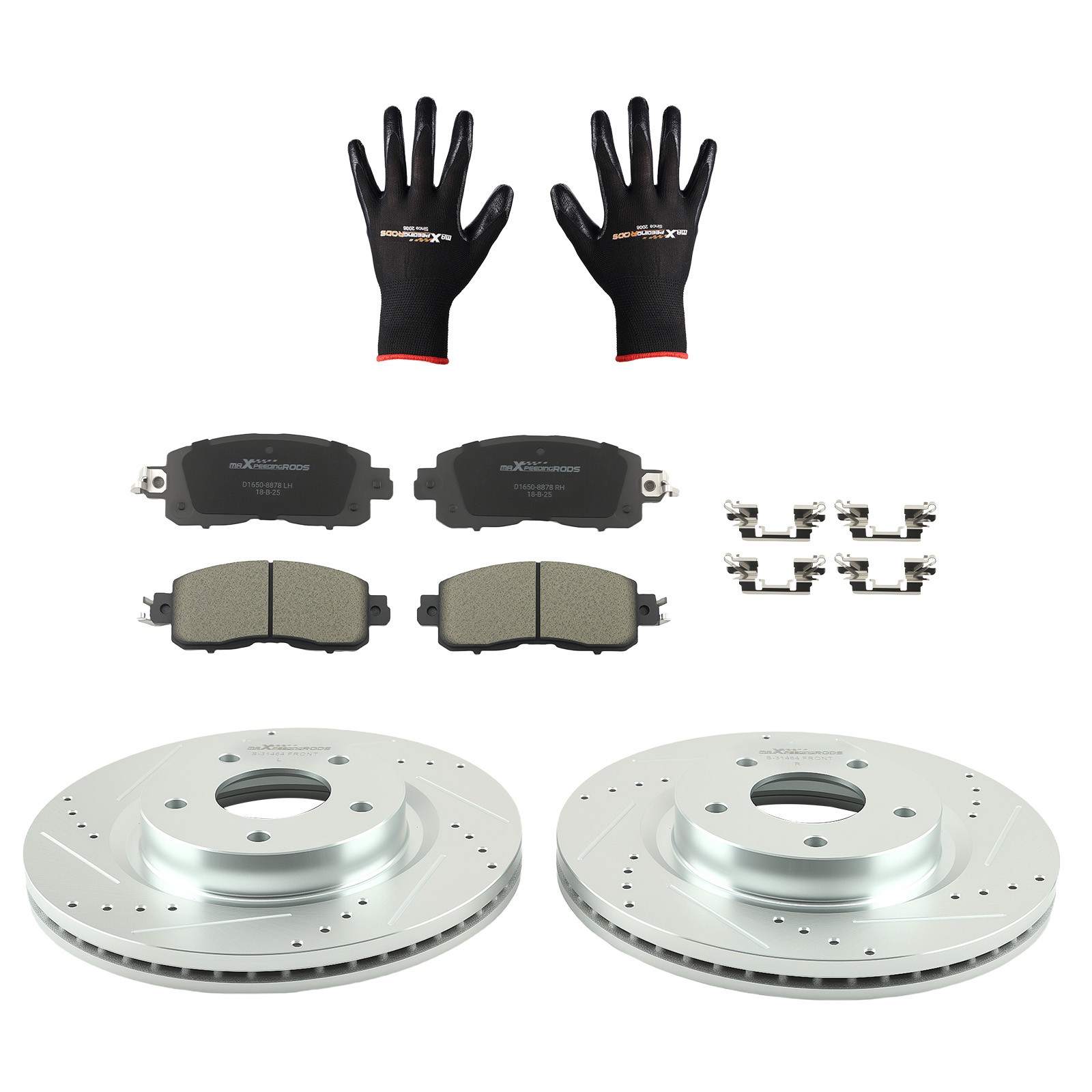 Front Brake Rotors+Ceramic Brake Pads Kit for Nissan Altima 2013-2023 D1650