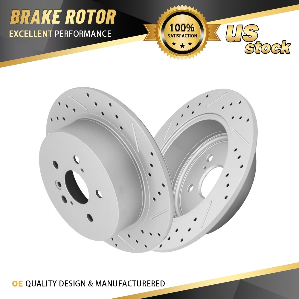 309 mm Rear Drilled Brake Rotors for Toyota Highlander 2008-2014 2.7L 3.3L 3.5L