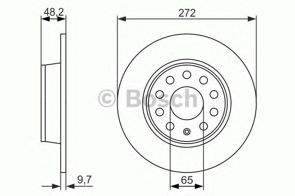 Bosch Brake Disc Rear Diameter 271.8mm 65mm Solid 10mm 0986479677