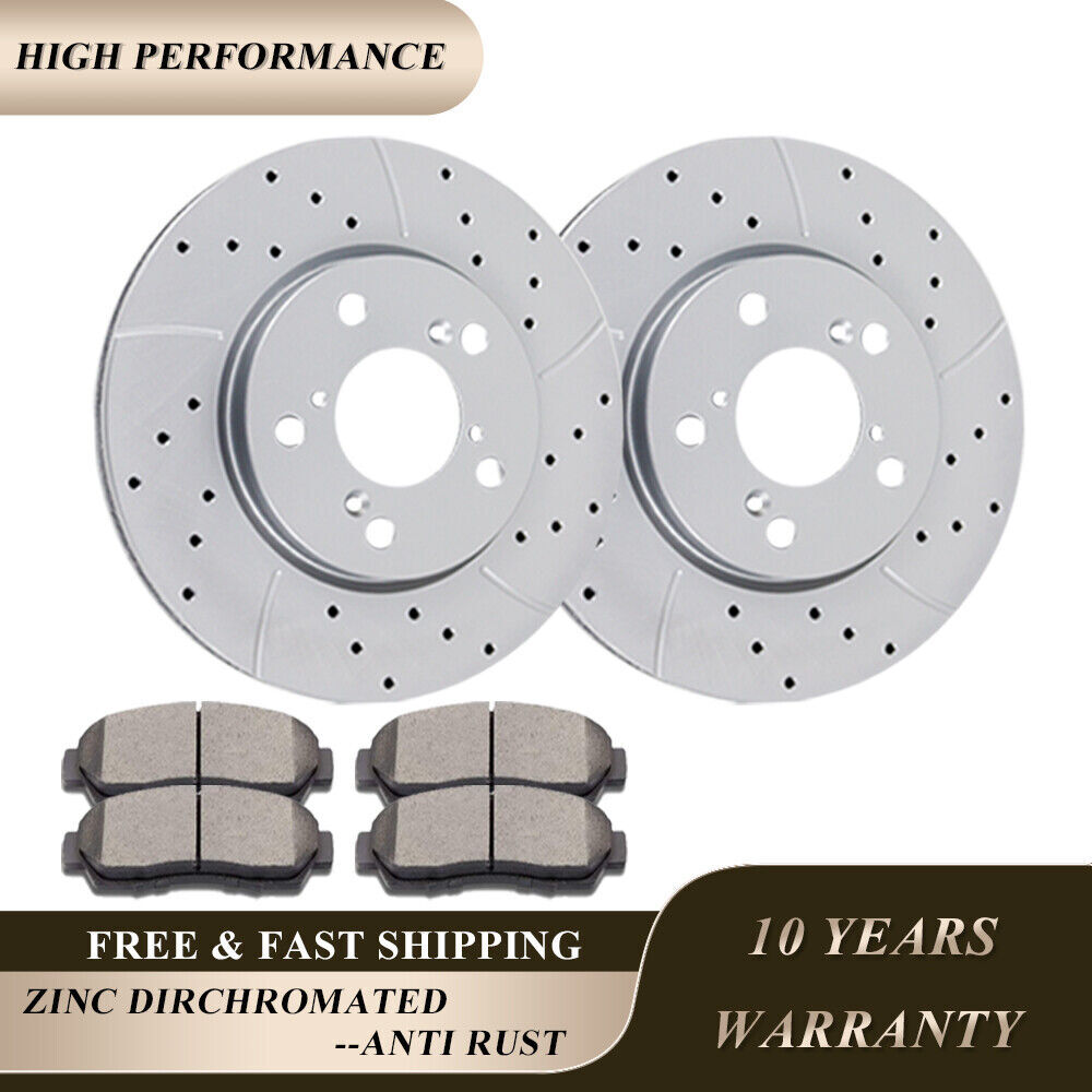 For 2005-2010 Honda Odyssey Front Drilled Brake Discs Rotors and Pads Brakes Kit