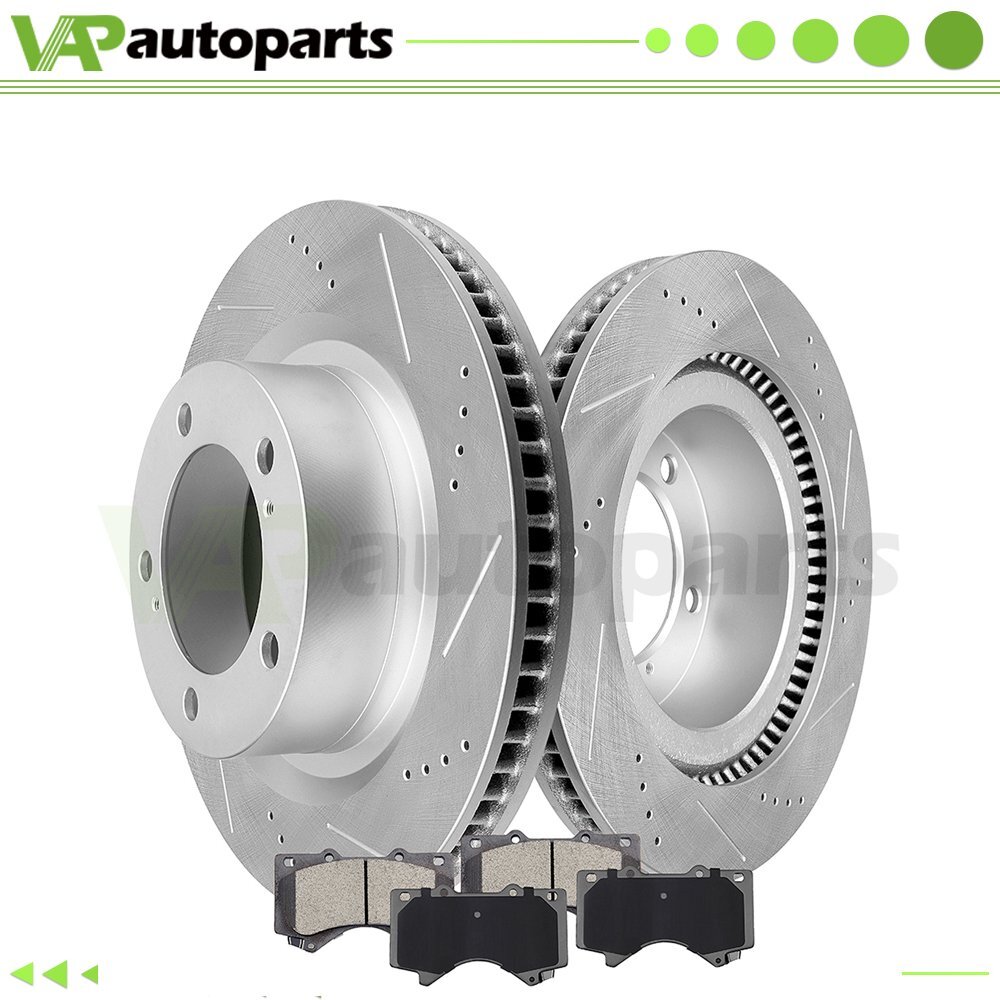 Drill Front Brake Pads And Rotors For Lexus LX570 Toyota Tundra 5.7L 17-18 353mm