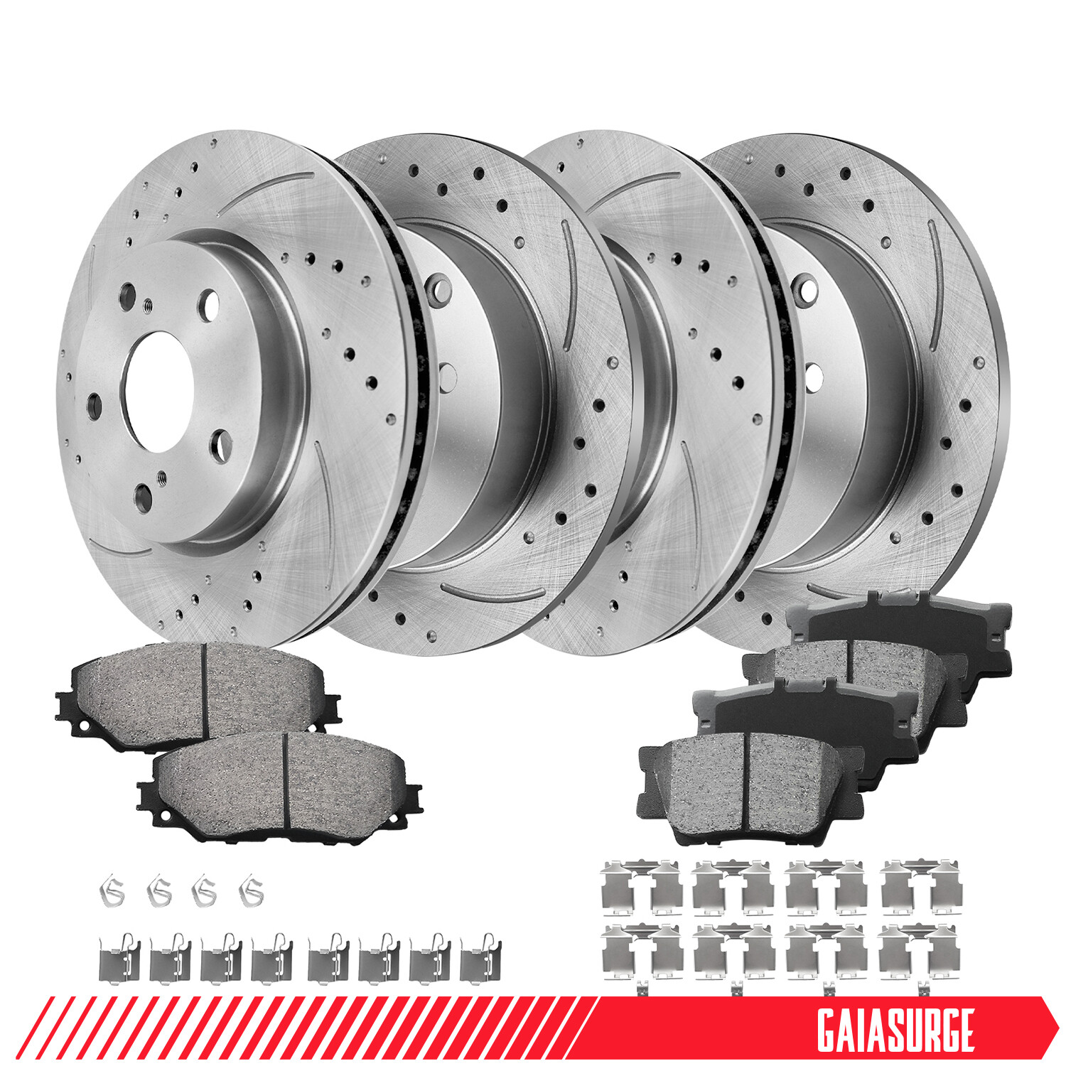 For Toyota Rav4 Lexus HS250H 2.5L Front + Rear Brake Rotors Pads Drilled Brakes