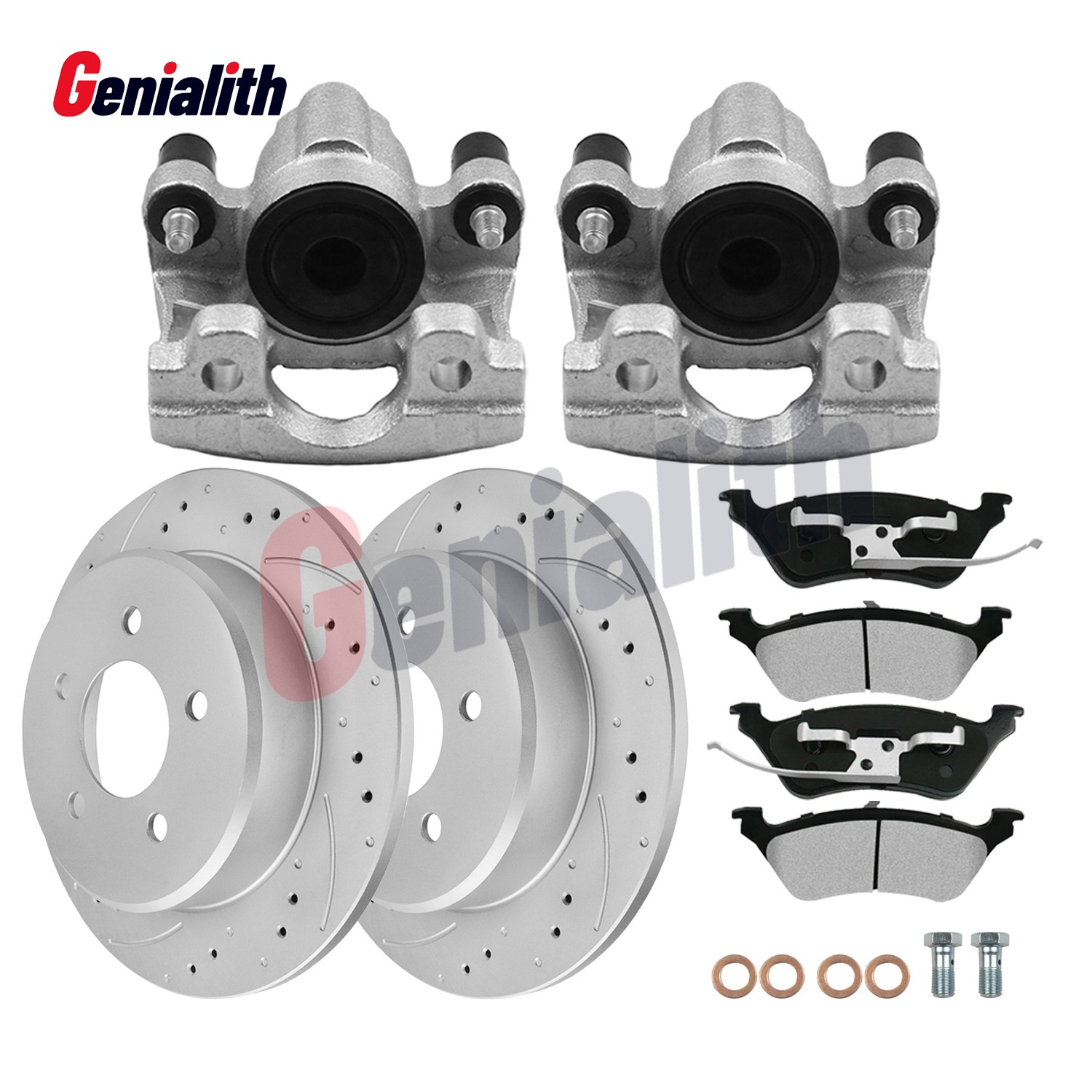 290mm Rear Brake Rotors Pads Calipers for Dodge Grand Caravan Town & Country