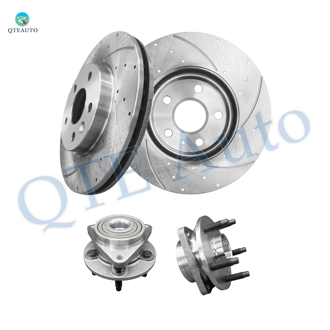 4PC 276mm Front Drilled Brake Disc Rotors-Wheel Hub To 2011-2015 Chevrolet Cruze
