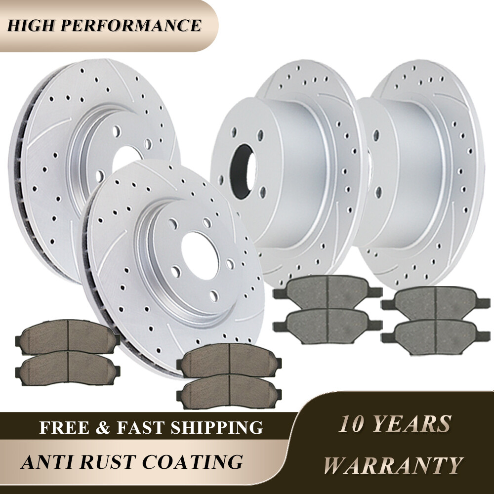 Front Rear Brake Rotors + Ceramic Pads Fit Malibu Cobalt G5 G6 Saturn Aura JL9