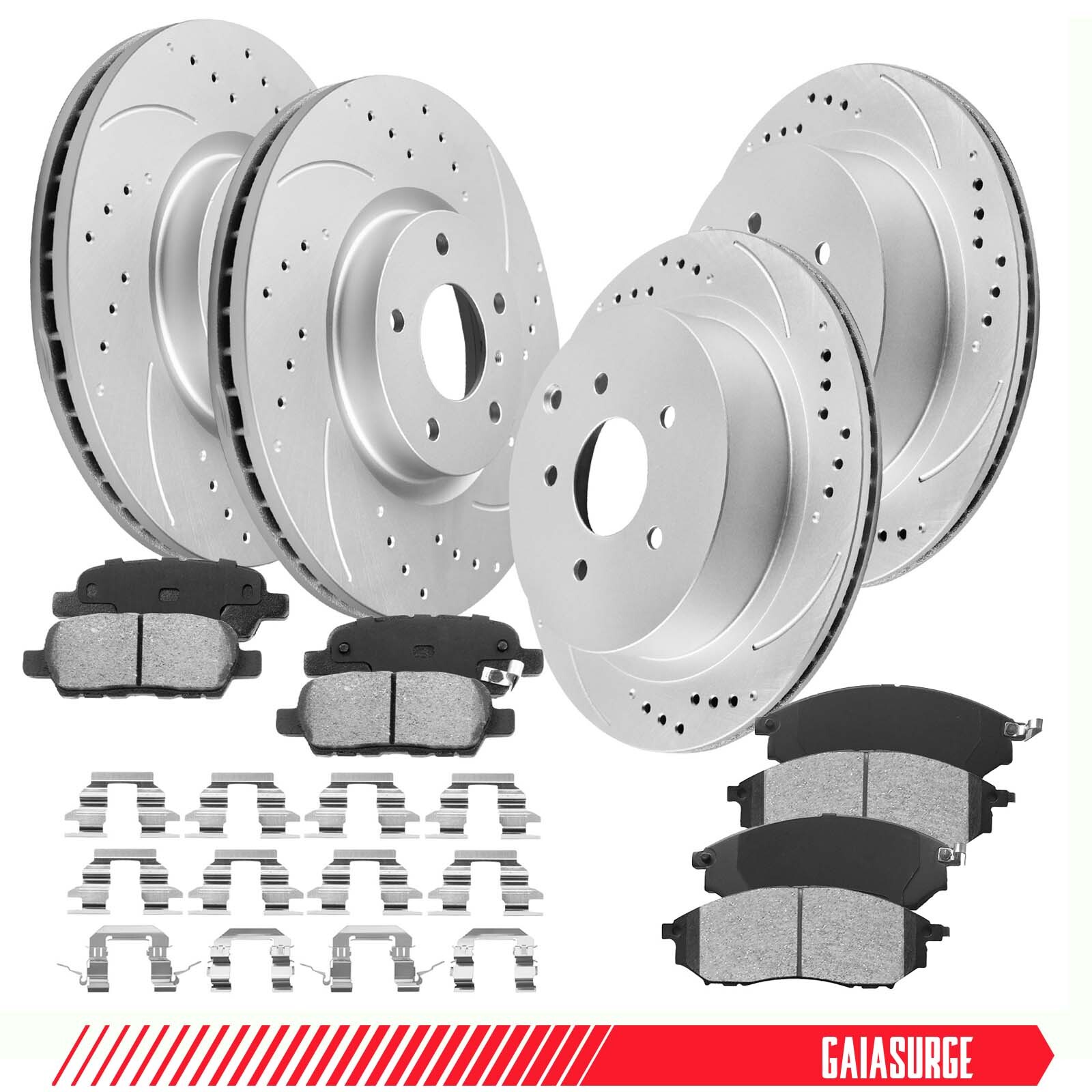Front Rear Drilled Rotors Ceramic Brake Pads for Nissan Murano INFINITI QX70 Q70