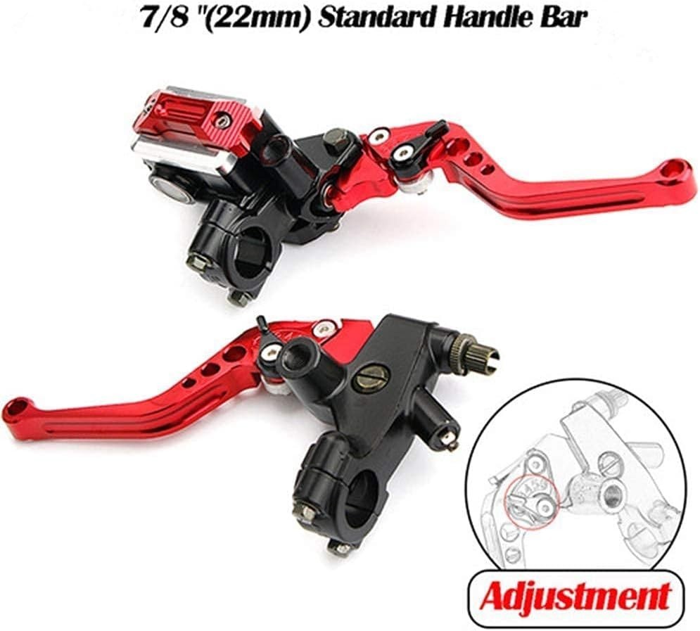 Universal 7/8″ 22mm Motorcycle Brake Levers Handlebar Master Red