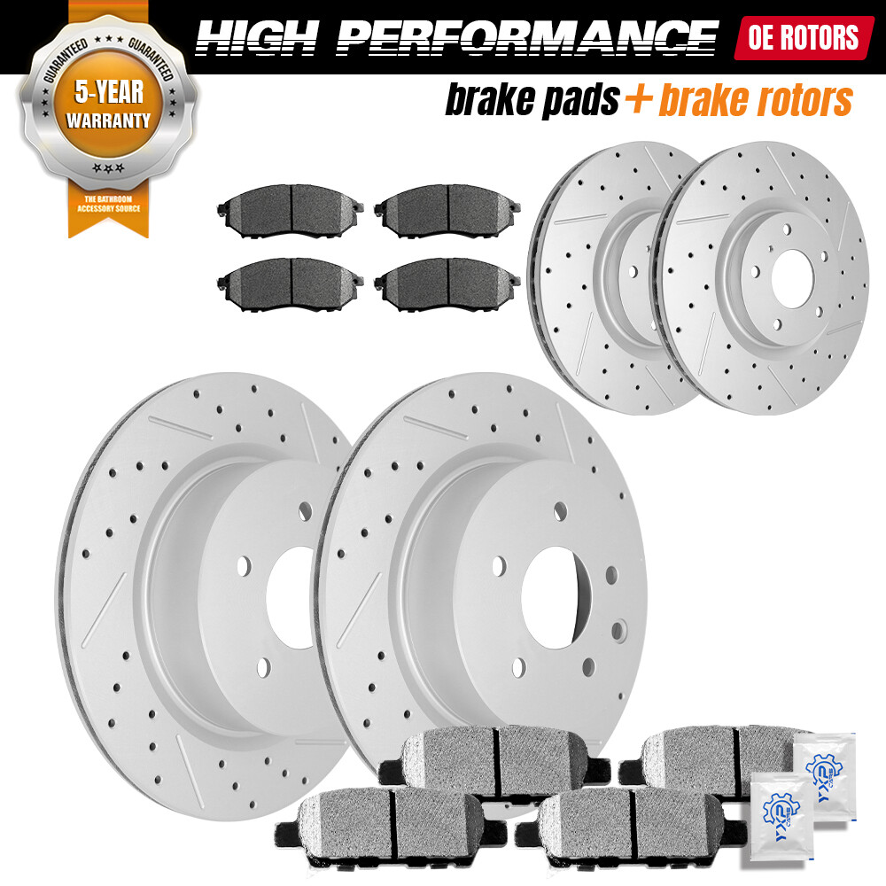 Front & Rear Brake Rotors + Brake Pads for Infiniti G35 EX35 G25 M35 M45 QX50