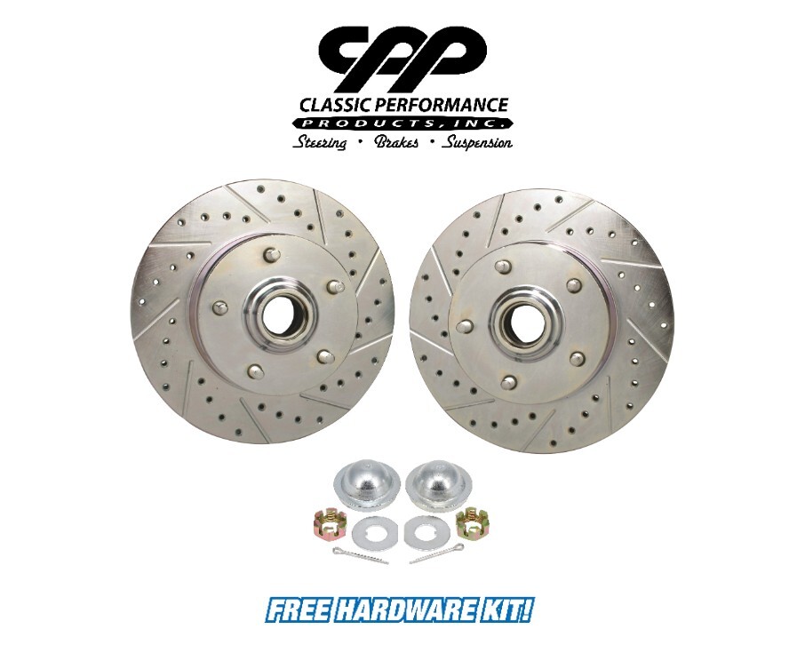 CPP CAMARO CHEVELLE NOVA GTO CROSS DRILLED SLOTTED ZINC ROTORS 1967 72 AFX PAIR