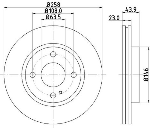 For Ford – Fiesta MK6 2008-2017 Front 258mm Vented Brake Discs and Pads