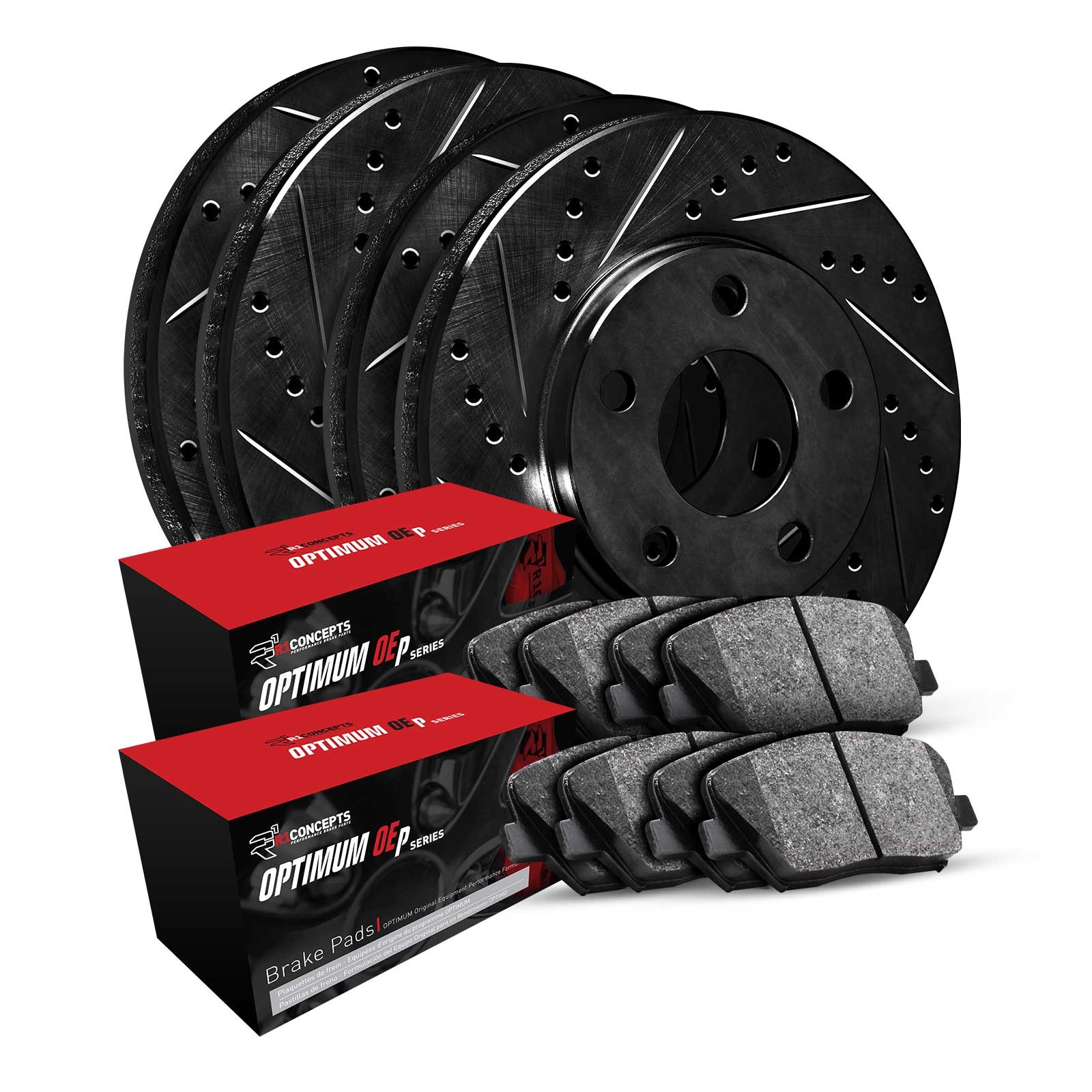 R1 Concepts Whun2 03023 R1 Brake Rotors D S Black W Optimum Oe Pads