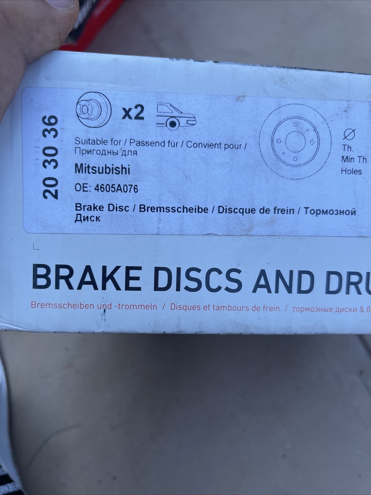 Pair of Solid Rear 250mm Brake Discs for Mitsubishi Colt CZC 2006-2009