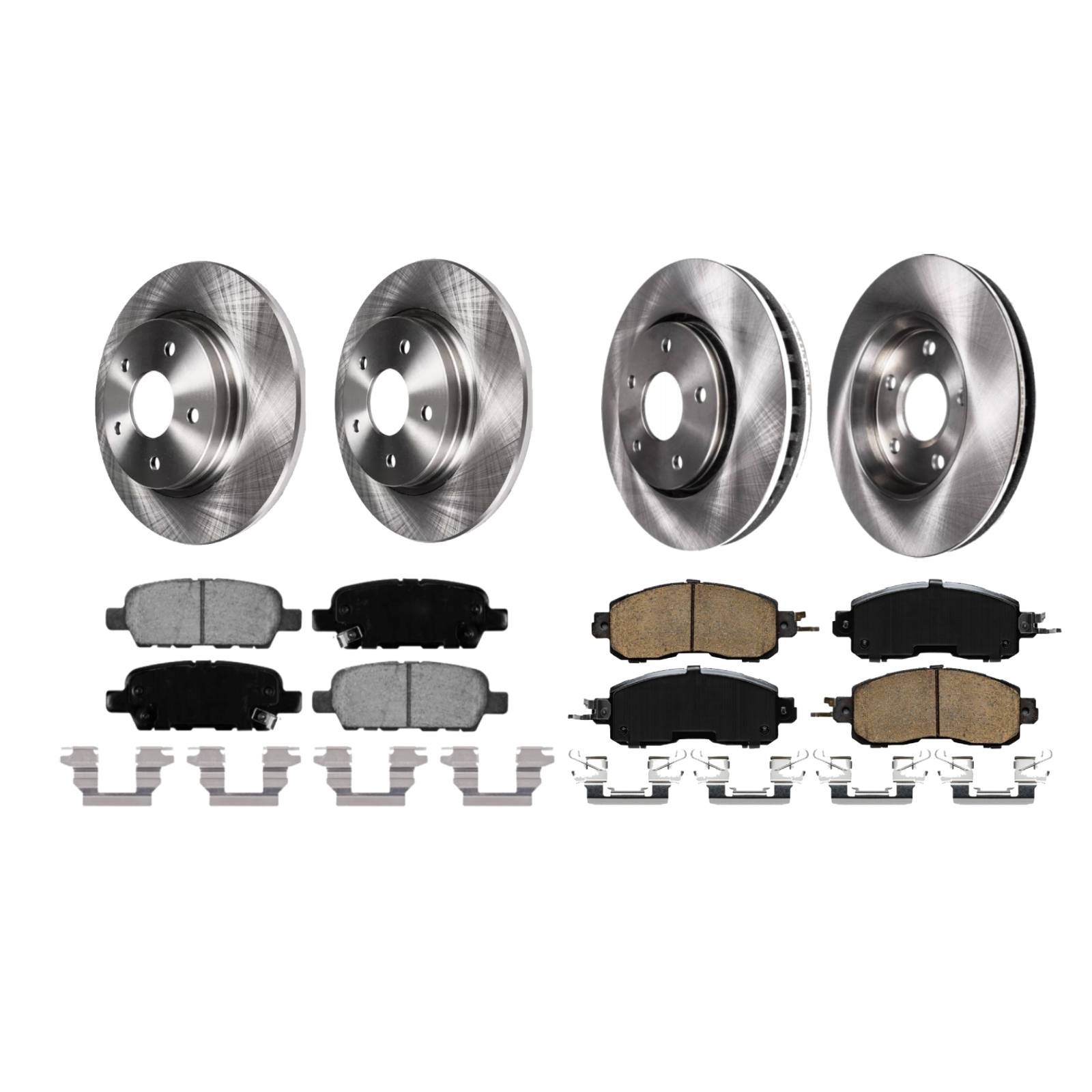Front + Rear Disc Brake Rotors & Ceramic Brake Pads for Nissan Altima 5Lugs