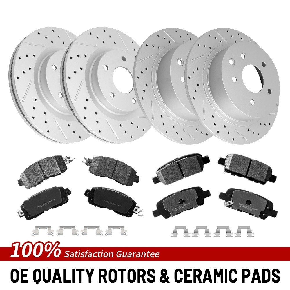 Front Rear Drilled Brake Rotor Ceramic Pad For 2013 2014 2015-2025 Nissan Altima