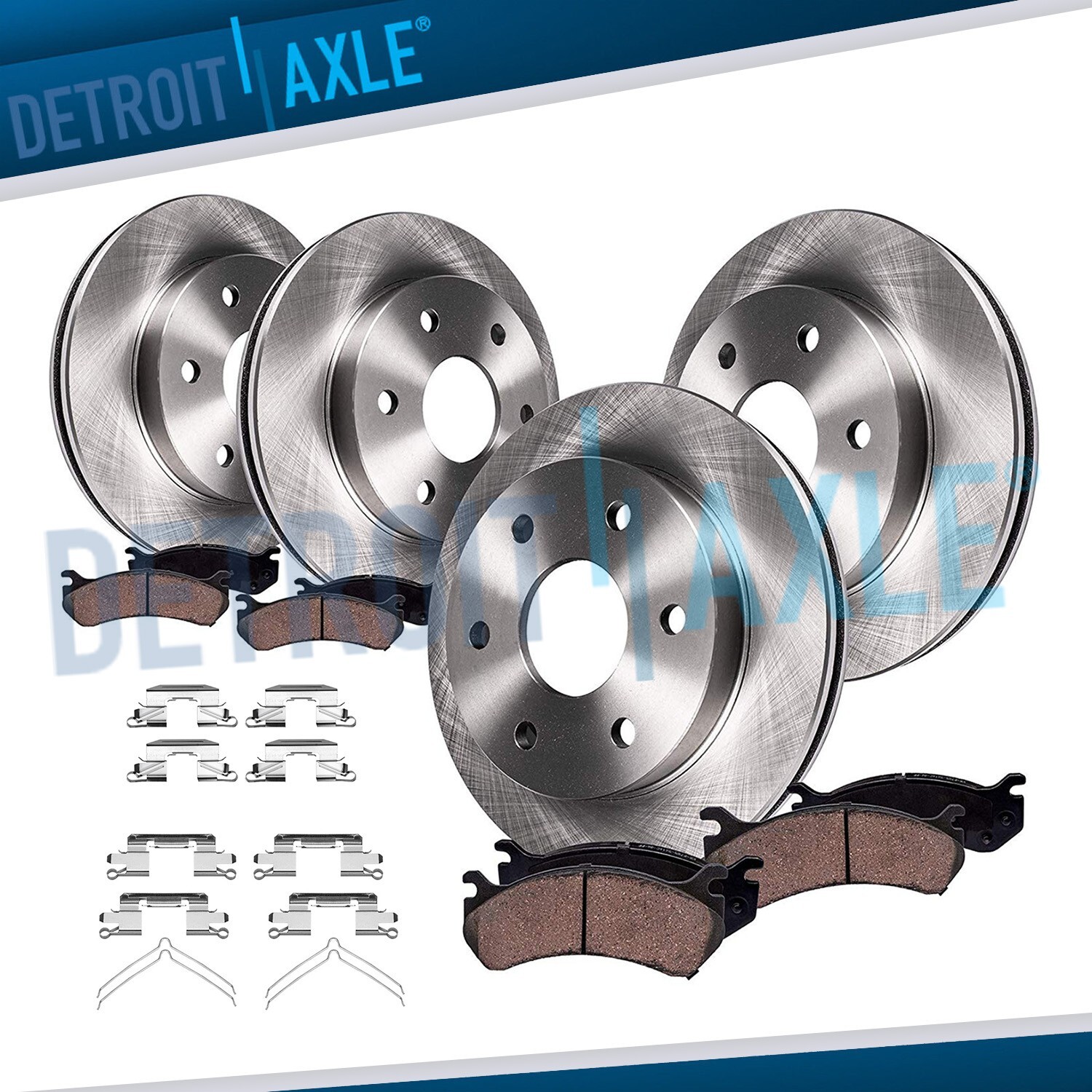 Front & Rear Rotors + Ceramic Pads for 2005 – 2012 Nissan Pathfinder V6 Models