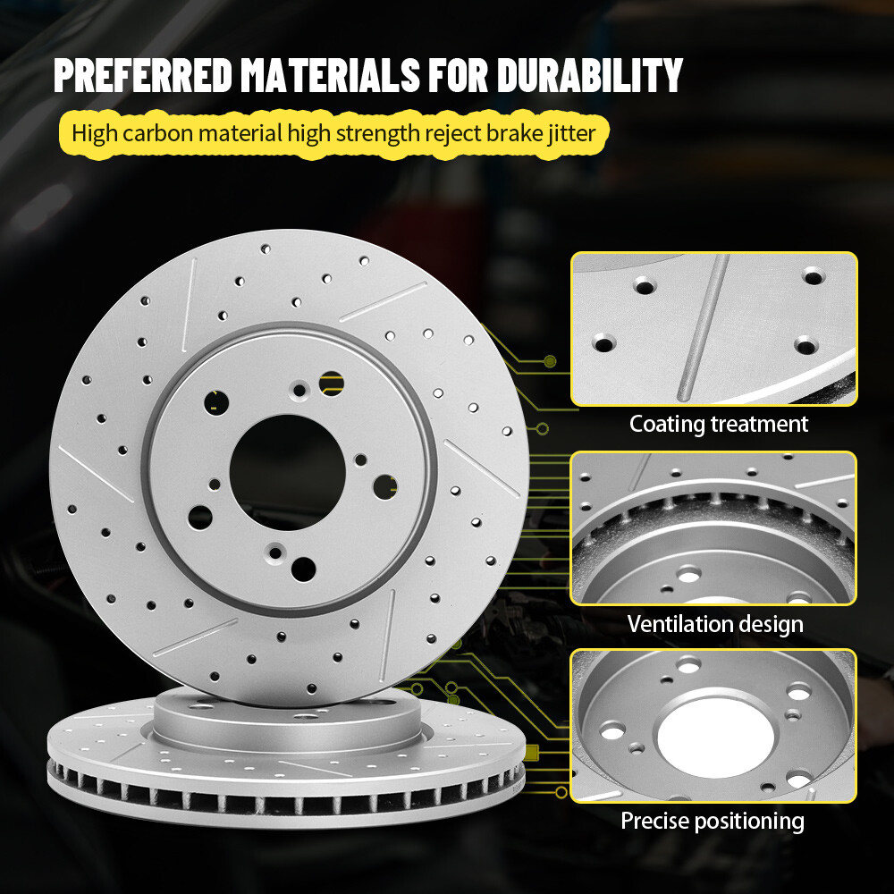 345mm Front Drilled Disc Brake Rotors for 300 Dodge Charger Challenger Magnum