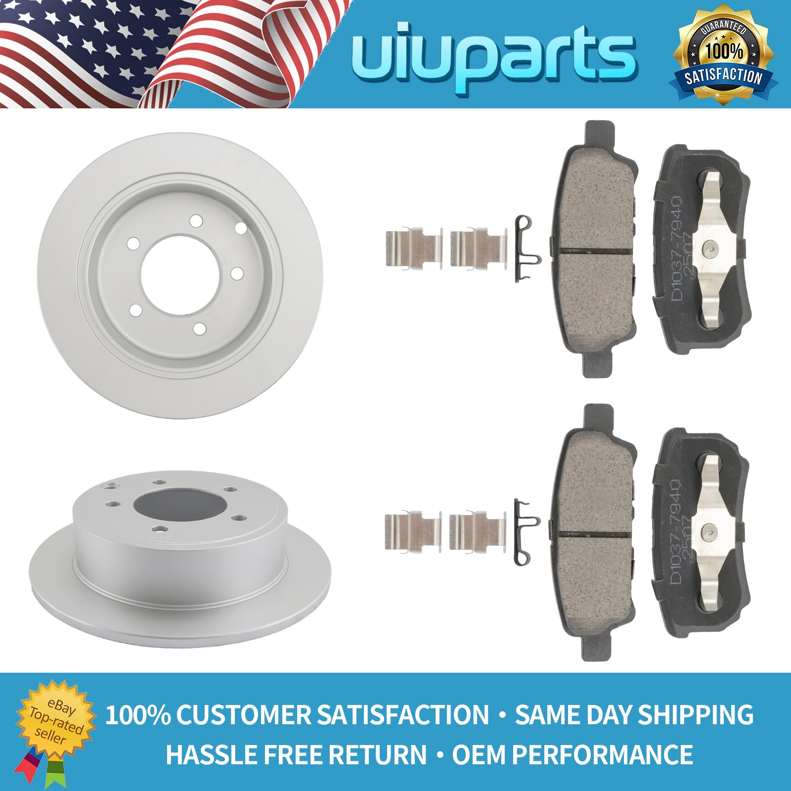 262mm Rear Rotors & Brake Pads for Dodge Avenger Caliber Chrysler 200 Sebring