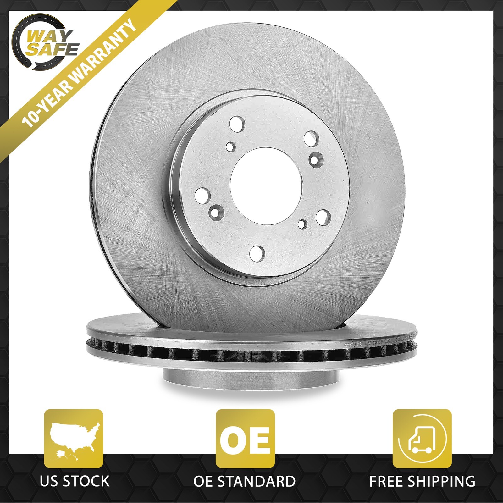 11.1 in Front Brake Rotors for Honda CR-V Accord Civic Element Acura CSX -Vented
