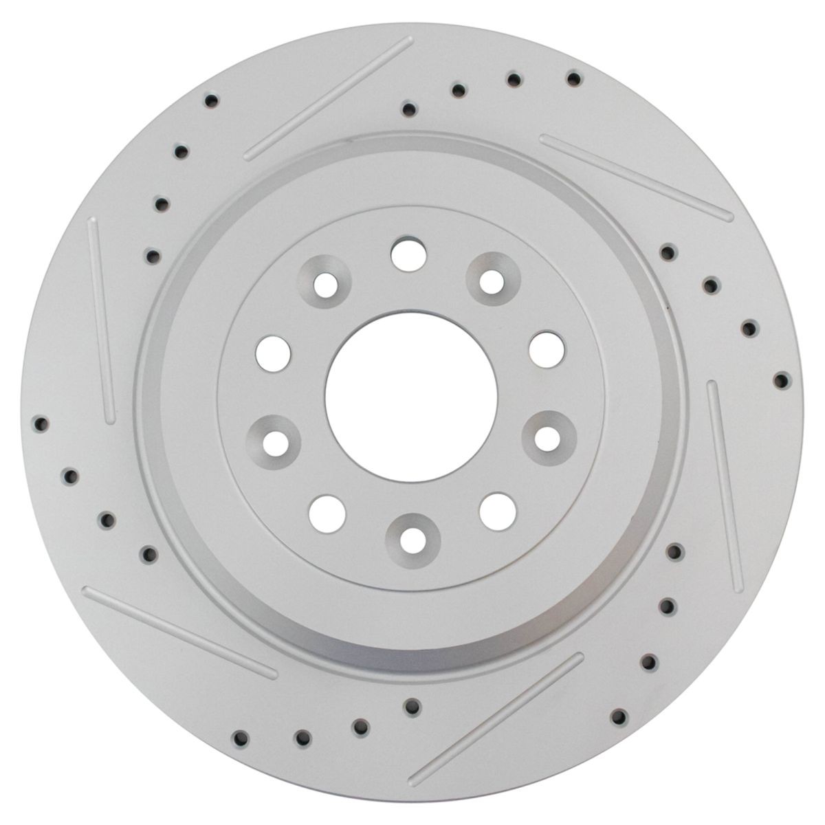 Performance Brake Rotor Drilled Slotted Rear G-Coated Pair for Ford