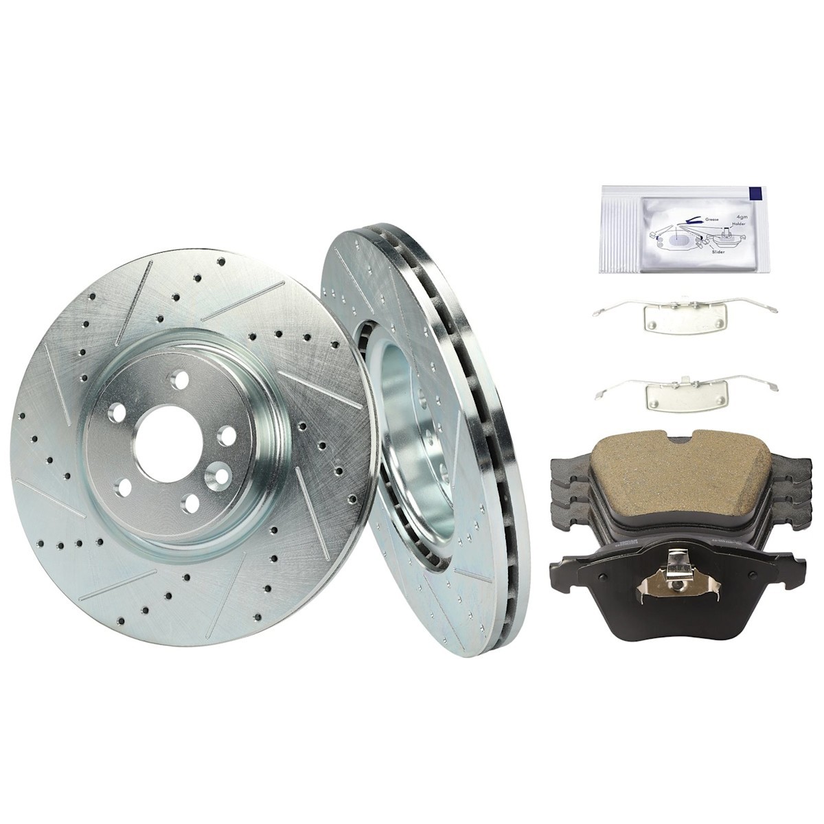 Brake Disc and Pad Kits 2-Wheel Set Front for Volvo S60 V60 S80 XC70 V70 08-10
