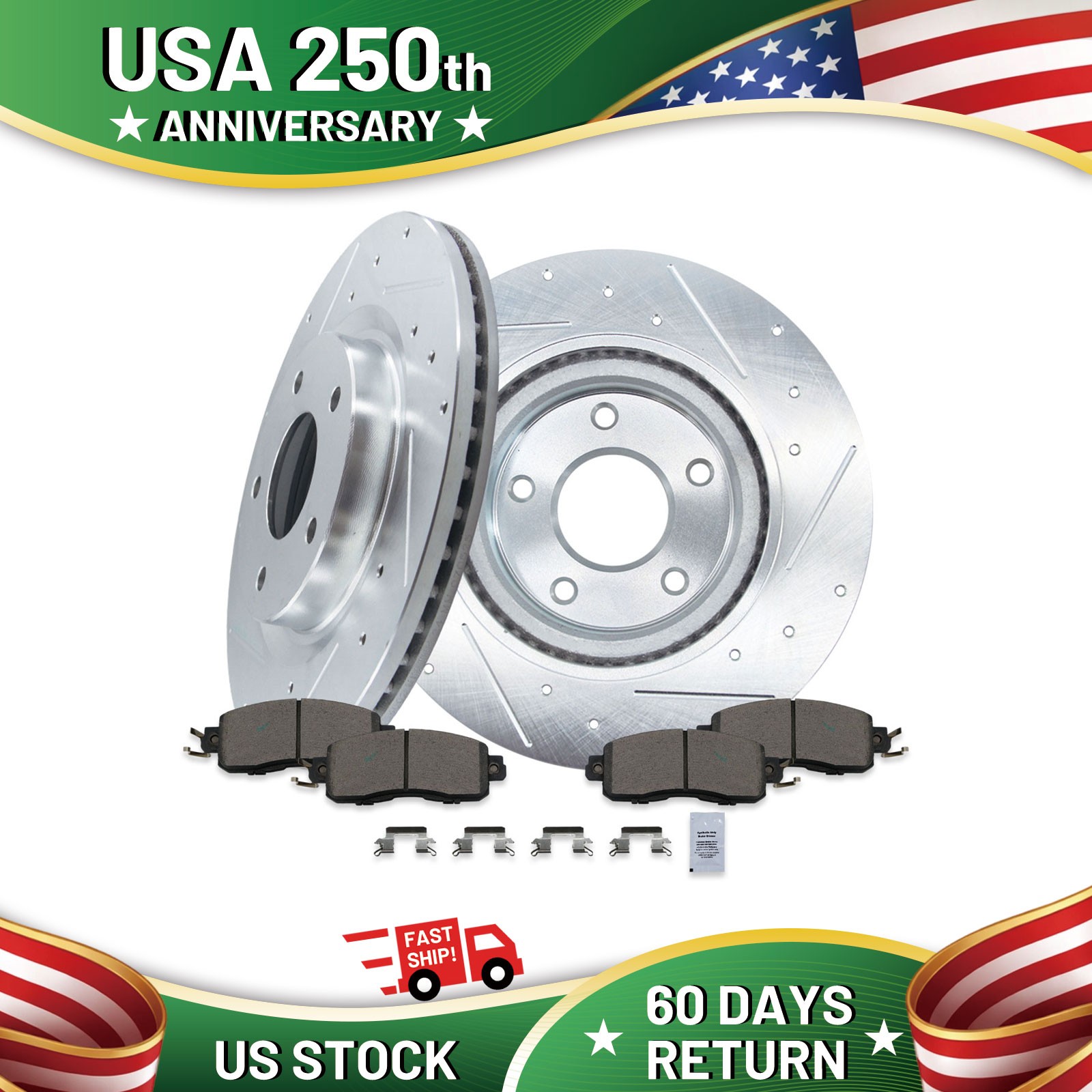 11.65″ Front Drilled Rotors Ceramic Brake Pads Kit for 2007-2013 Nissan Altima