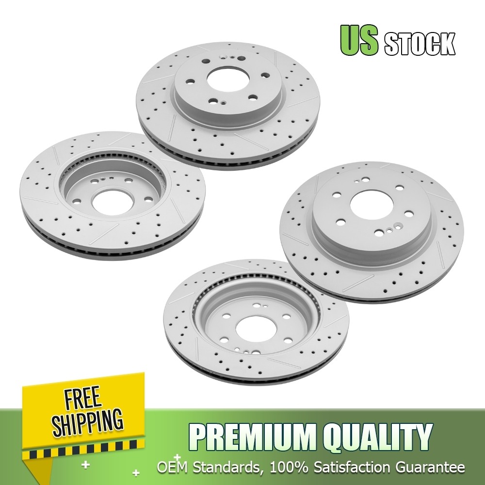 Front Rear Drilled Brake Rotor for Silverado Sierra 1500 Tahoe Suburban Yukon XL
